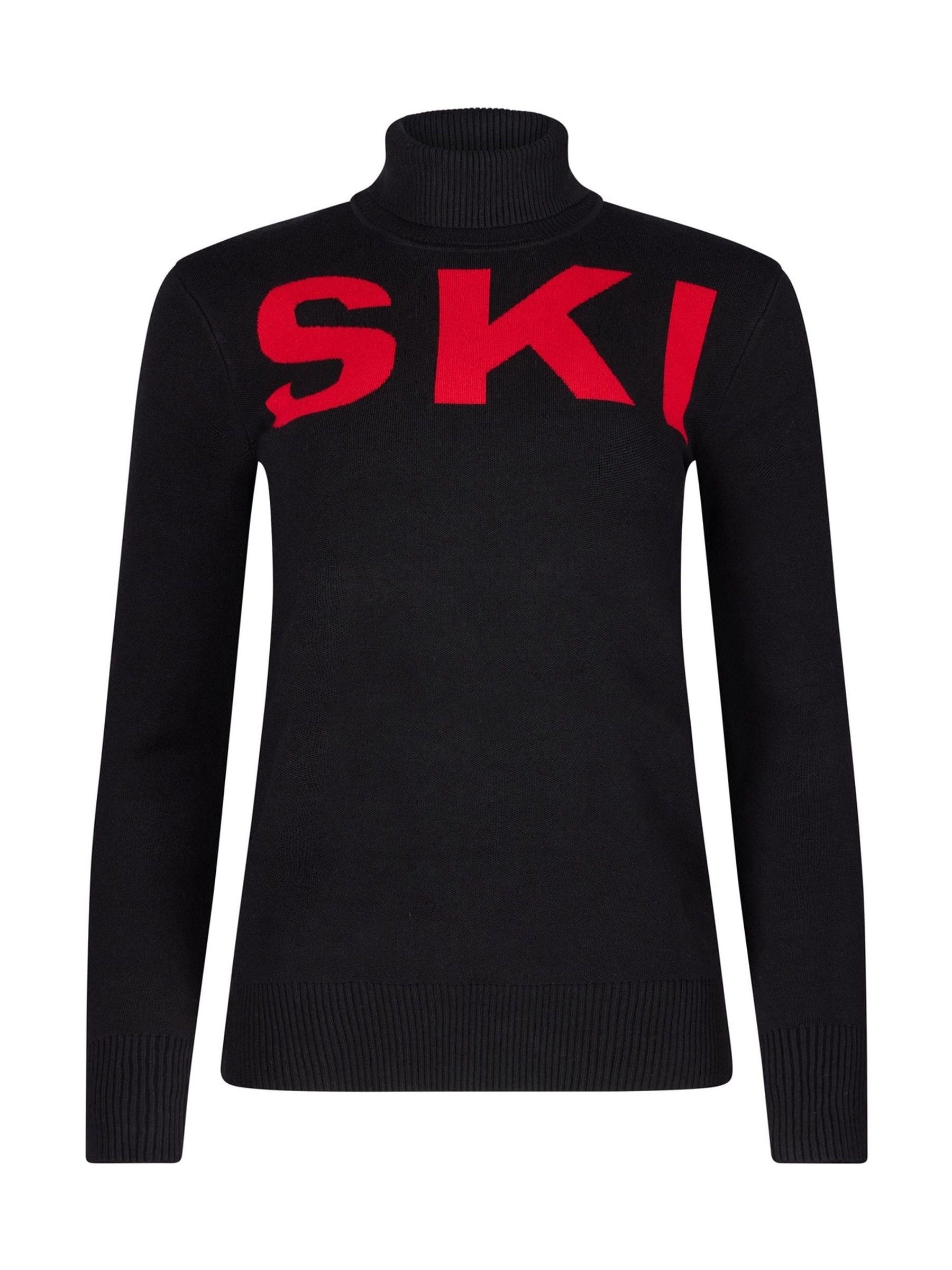 Zwart chroom - The Little Tailor Ski Text Slim Fit Christmas Jumper