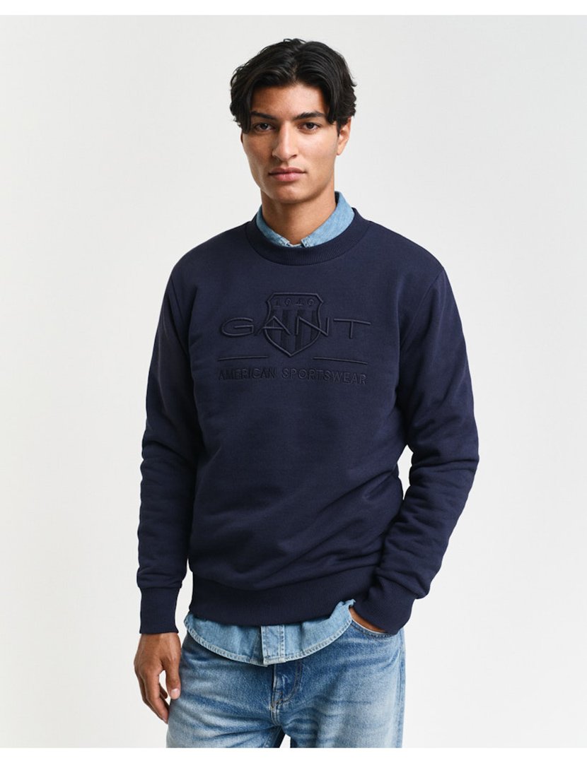 Tonal Shield Sweatshirt Blue