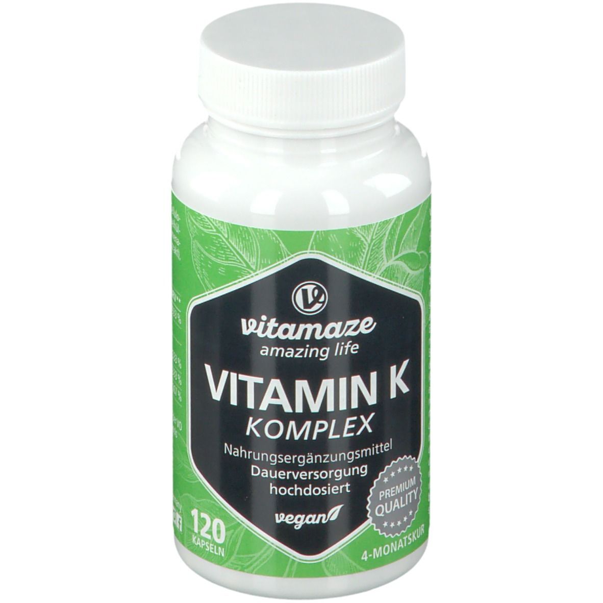 VITAMIN K1 + K2 Komplex hochdosiert vegan