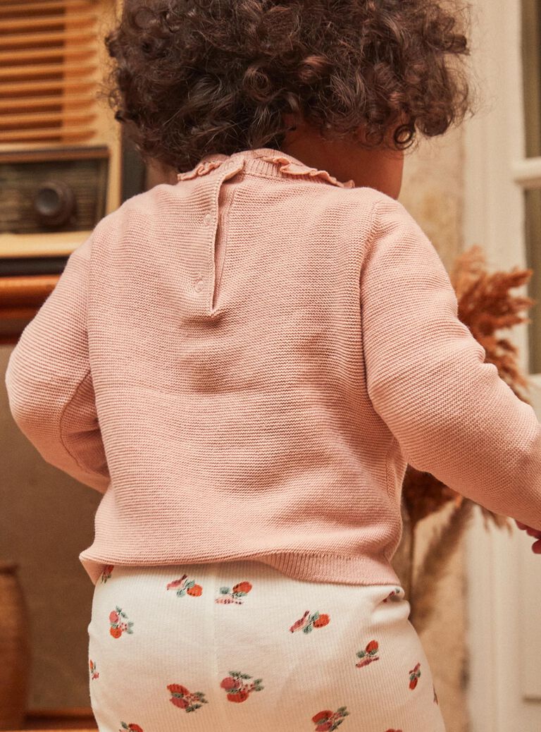 T-shirt en tricot rose tendre