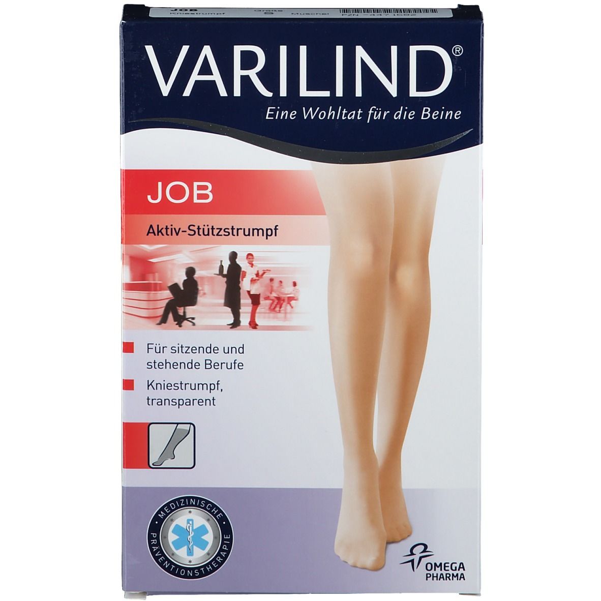 VARILIND® Job Kniestrümpfe 100 DEN muschel Gr. S (37,5-40)