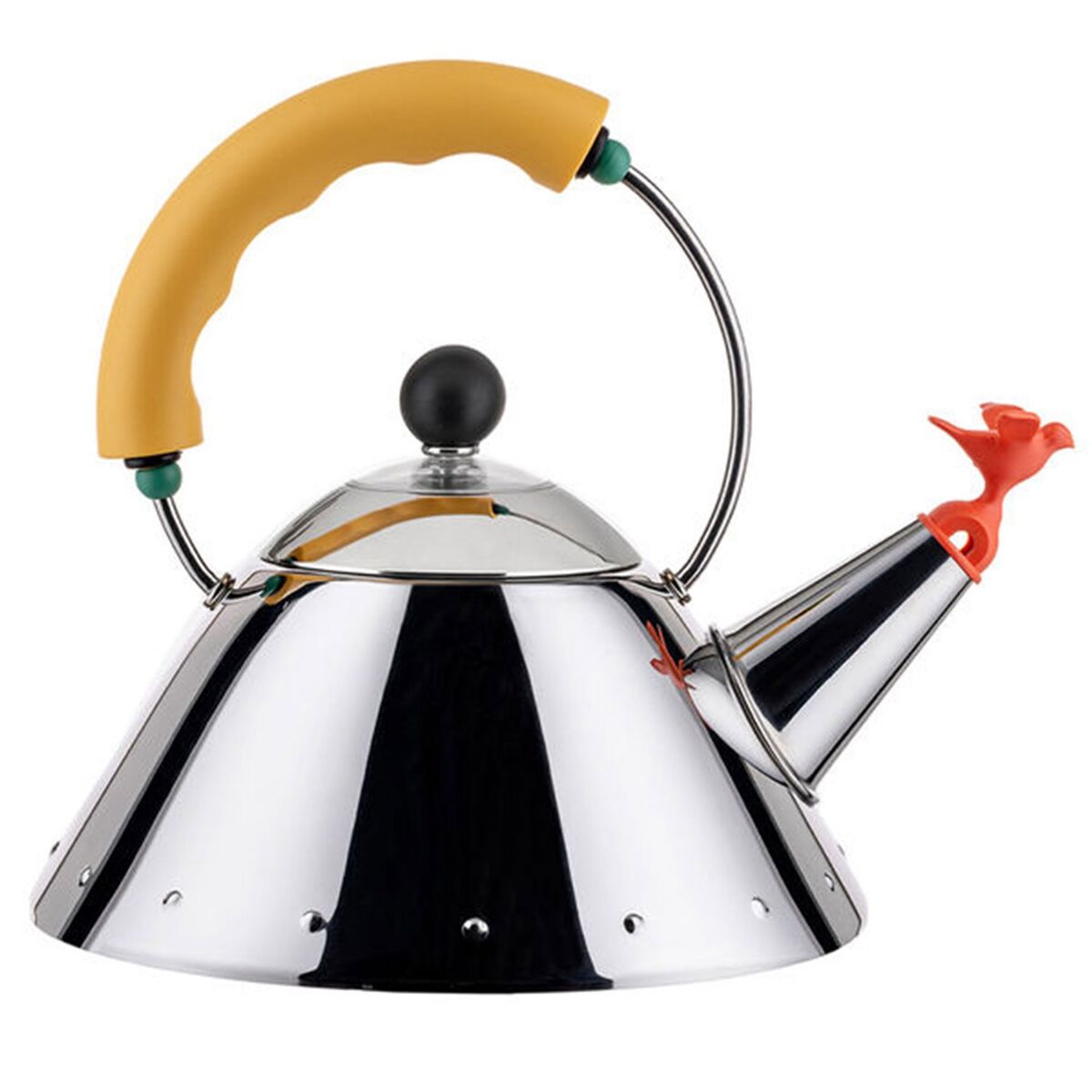 Kettle fløytekjele 1 liter, rustfritt stål/gul