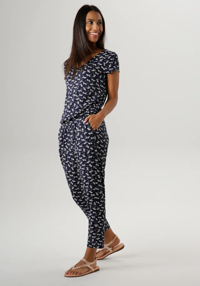 Aniston SELECTED Jumpsuit , mit Palmen bedruckt