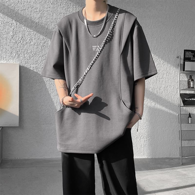 Priam - T-shirt met korte mouwen, ronde hals en effen panelen