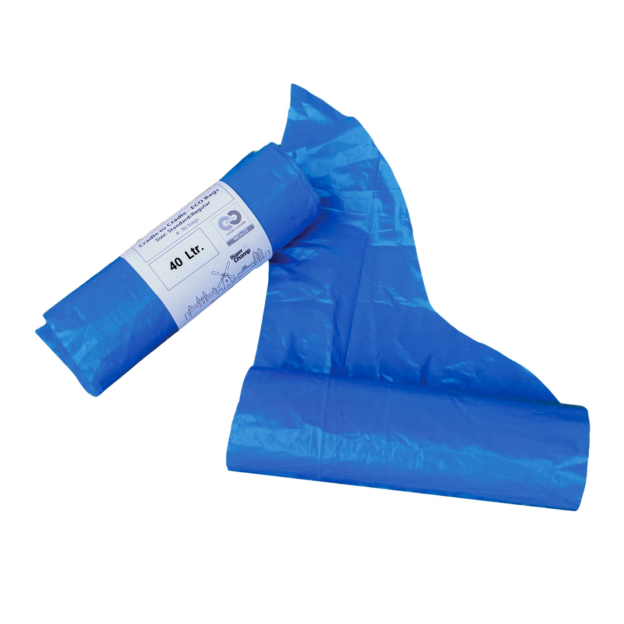 Diaper Champ ECO Bags – Umweltfreundliche Müllbeutel aus 100% recyceltem Material - 40 Liter
