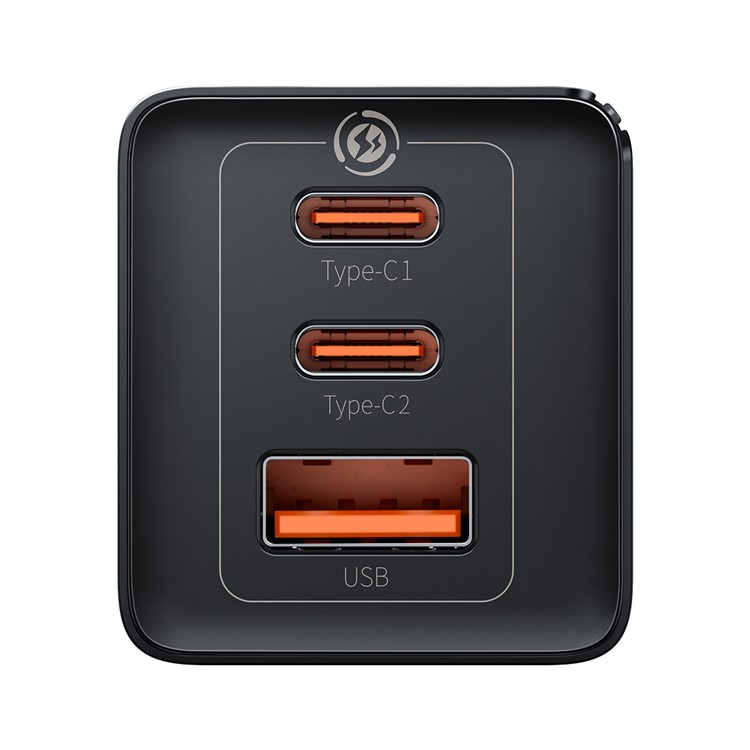 (65W) Dual USB C / USB A GaN5 Ladegerät Netzteil inkl. USB C Ladekabel - Schwarz