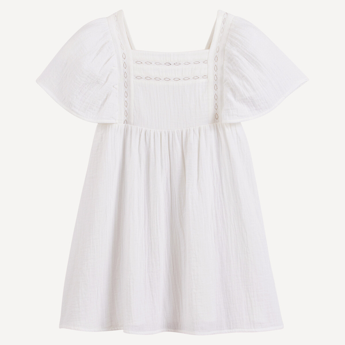 COLEÇÕES LA REDOUTE<br>Vestido festivo bordado com ombros plissados