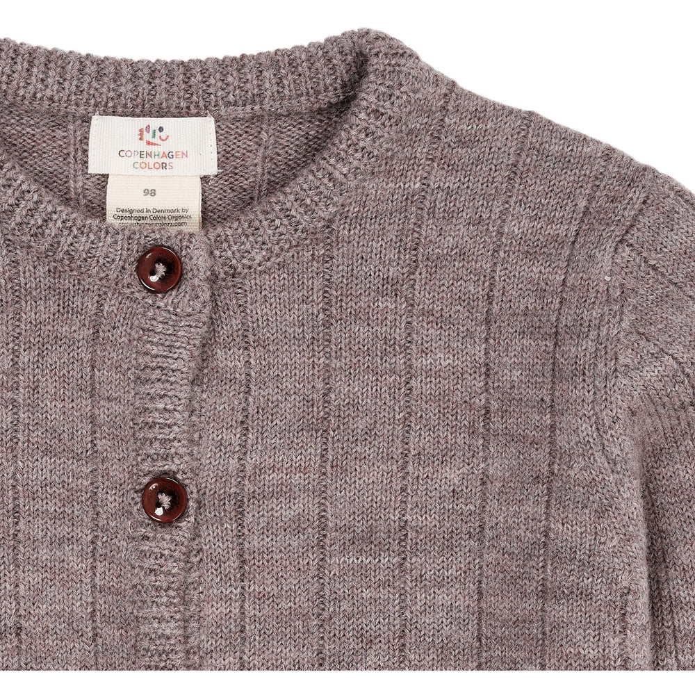 Køb Copenhagen Colors Natural Melange Merino Knitted Cardigan M. Bred Rib