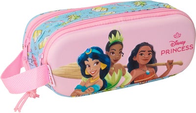 Disney Princess 3D Dobbeltpennal, Rosa/blå