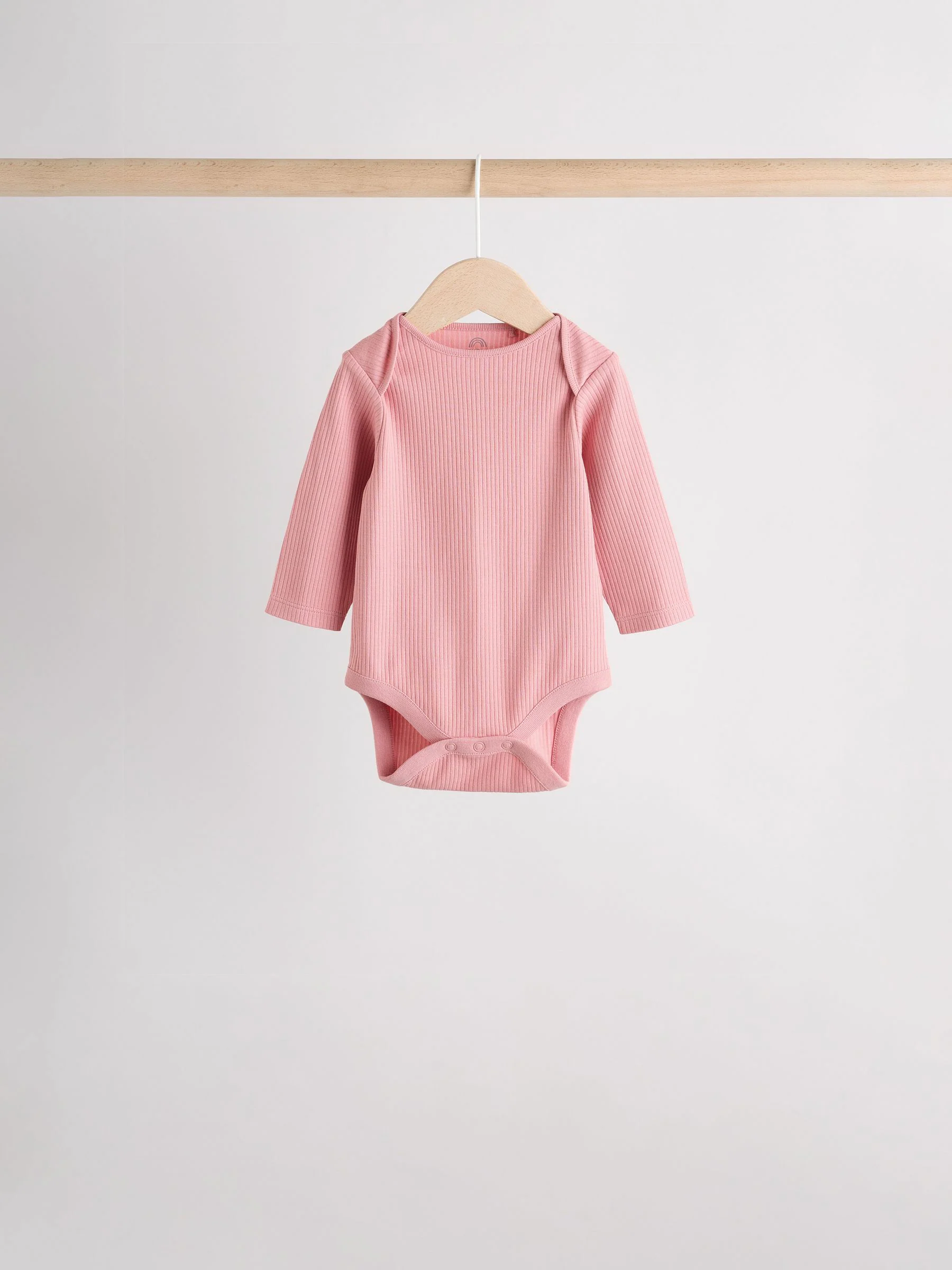 Roze - Set van 5 babyrompertjes met lange mouwen