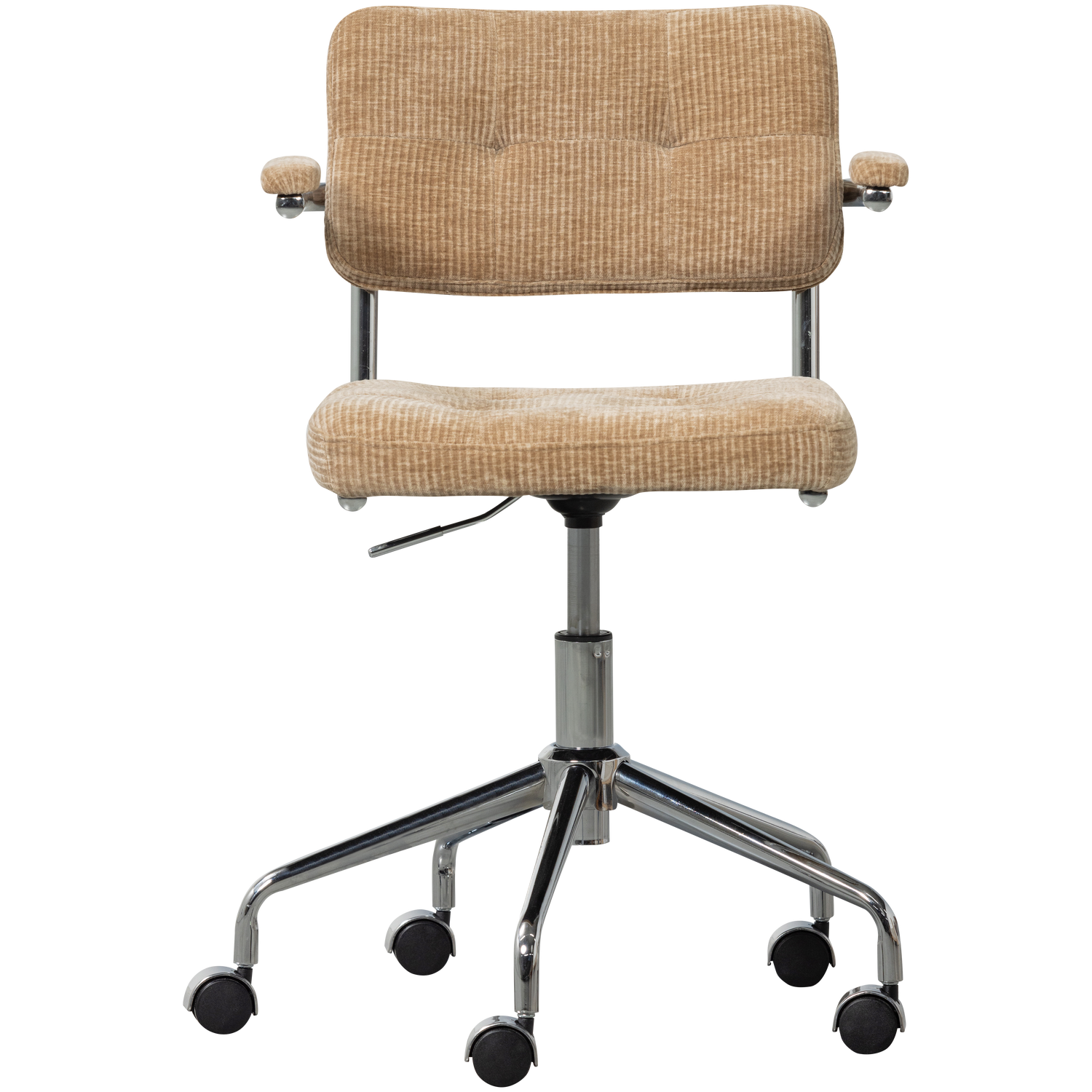 WOOOD Kova Bureaustoel - Geweven Ribstof - Donkerzand - 87x54x80