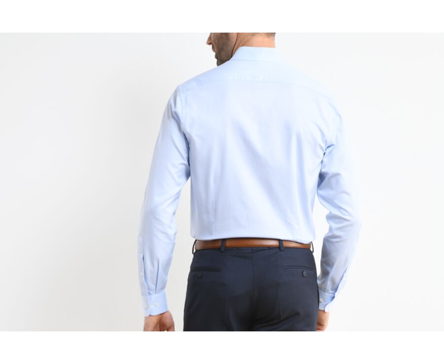 Chemise coton bleu pâle - Col français - PATERNE CLASSIC