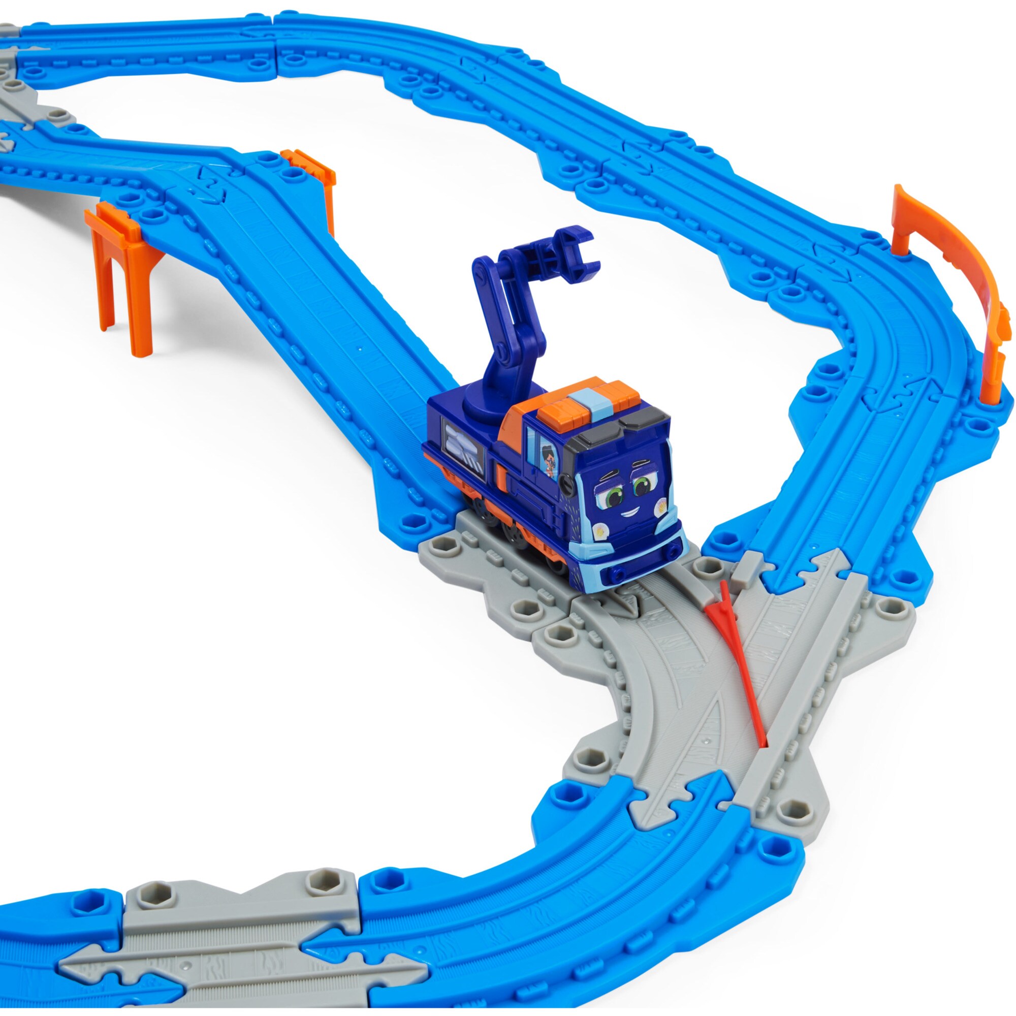 Spin Master Spielfahrzeug Mighty Express Schienen-Set mit Push-and-Go Zug Mechaniker Milo