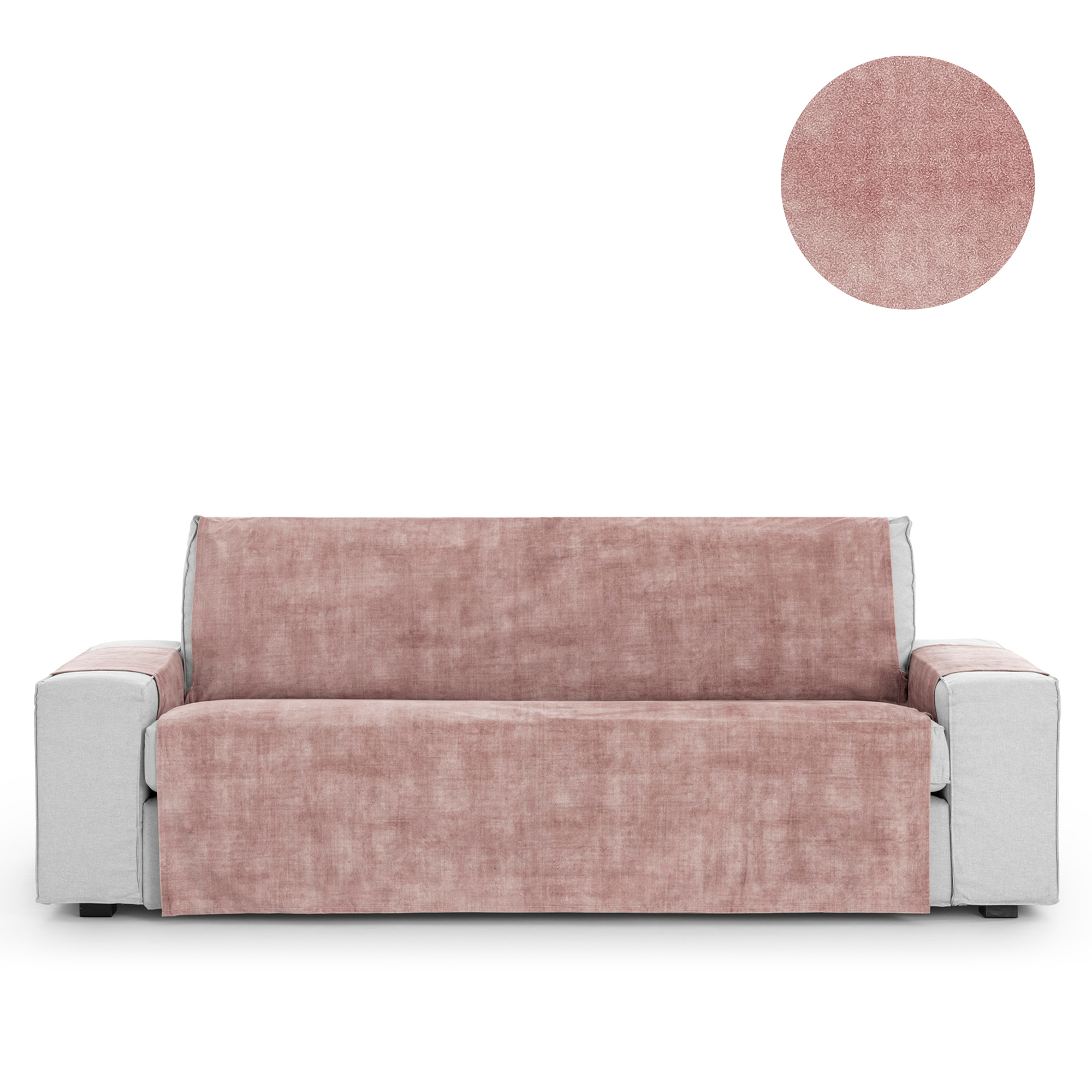 Capa protetora antimanchas para sofá com acabamento em veludo, rosa, 1 lugar, 55 cm (60-110 cm)