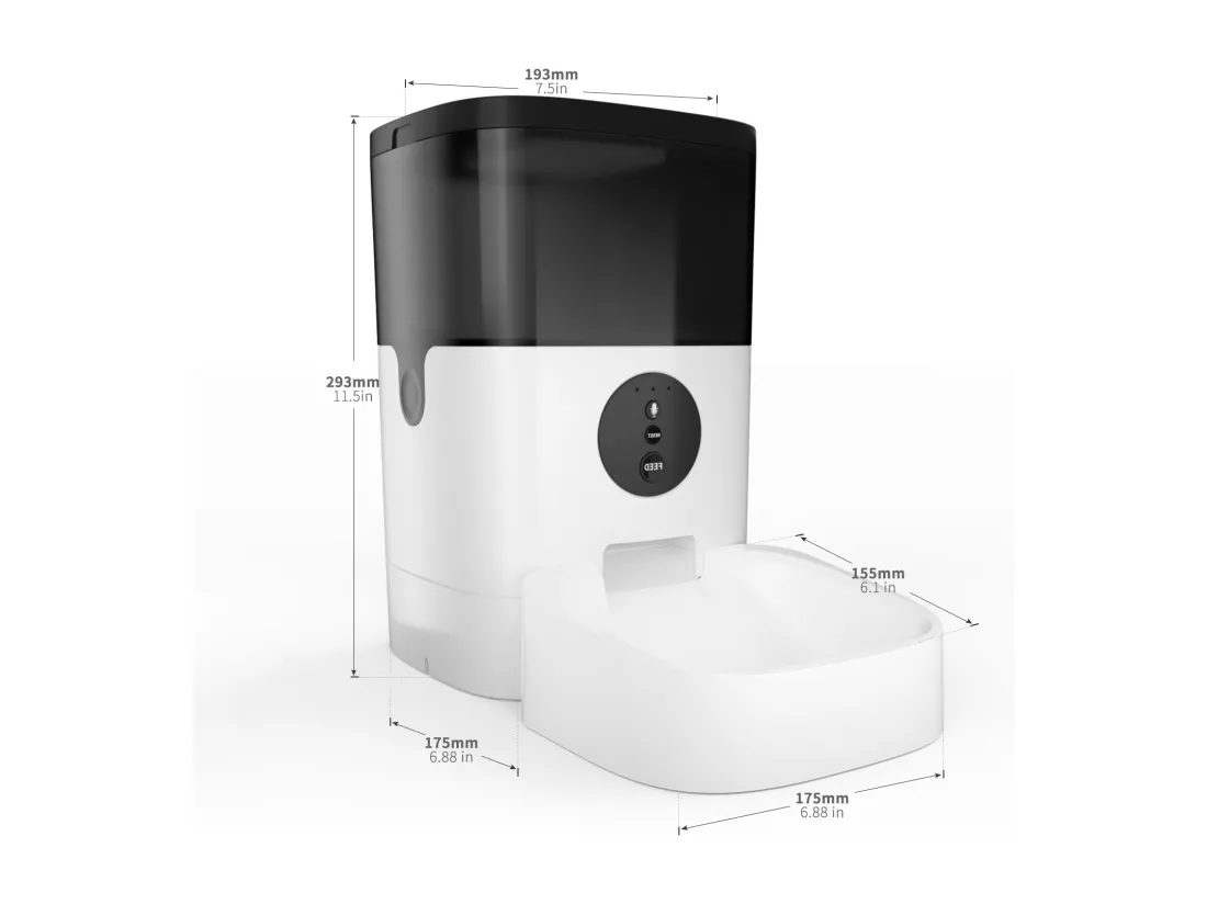 Balimo 4L WIFI Distributeur Croquettes Chats/Chiens APP Contrôle LCD,WiFi 2.4G | Fonction d'enregistrement 10s Programmable 10 Repas par Jour Noir