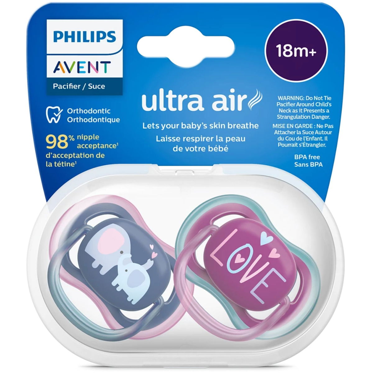 Philips AventPhilips Avent   Ultra Air Schnuller mit Motiv violet/blau 18M+