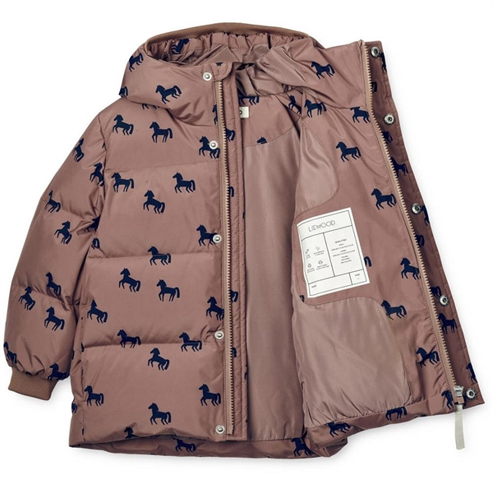 Palle Puffer Dunjakke Horses / Dark Rosetta