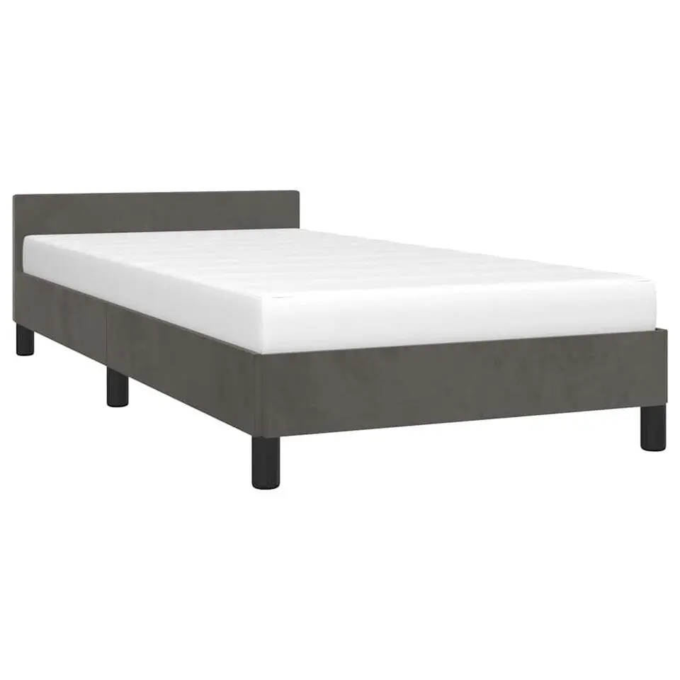 vidaXL - Eenpersoonsbed frame - Donkergrijs - Fluweel - 80x200 cm