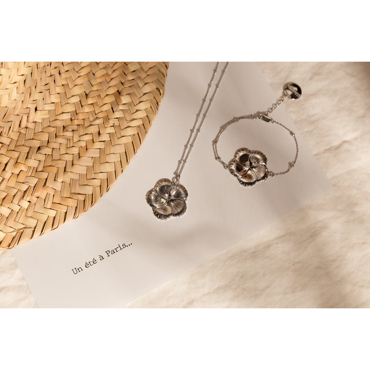 bracelet fleur plaqué argent - HÉLIOS