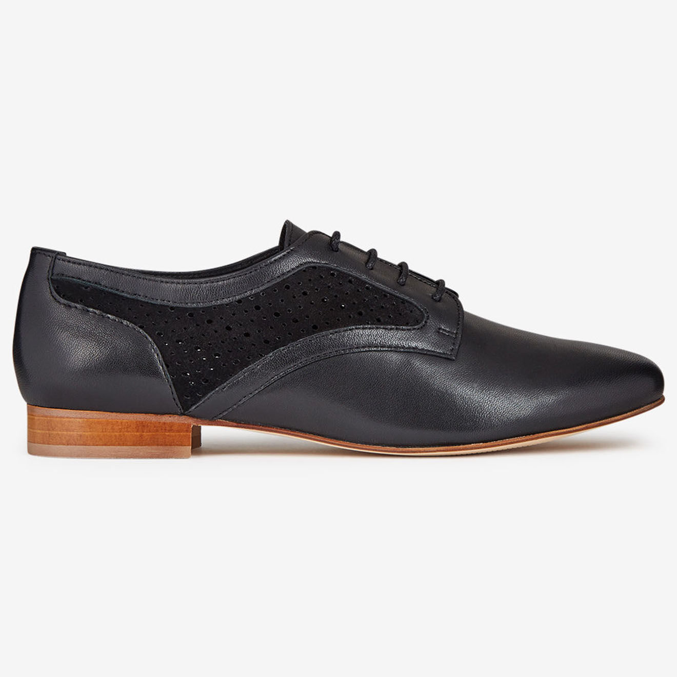 Mellow Yellow Derbies en Cuir Fosse noires