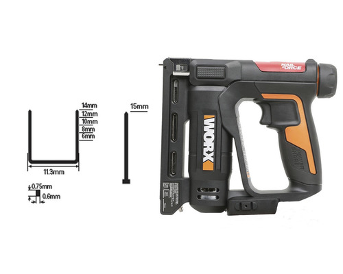 WORX 20V Nailforce WX843.9 snoerloze spijker- en nietmachine + GRATIS bonusartikel: 20V accu WA3644 (4,0Ah)