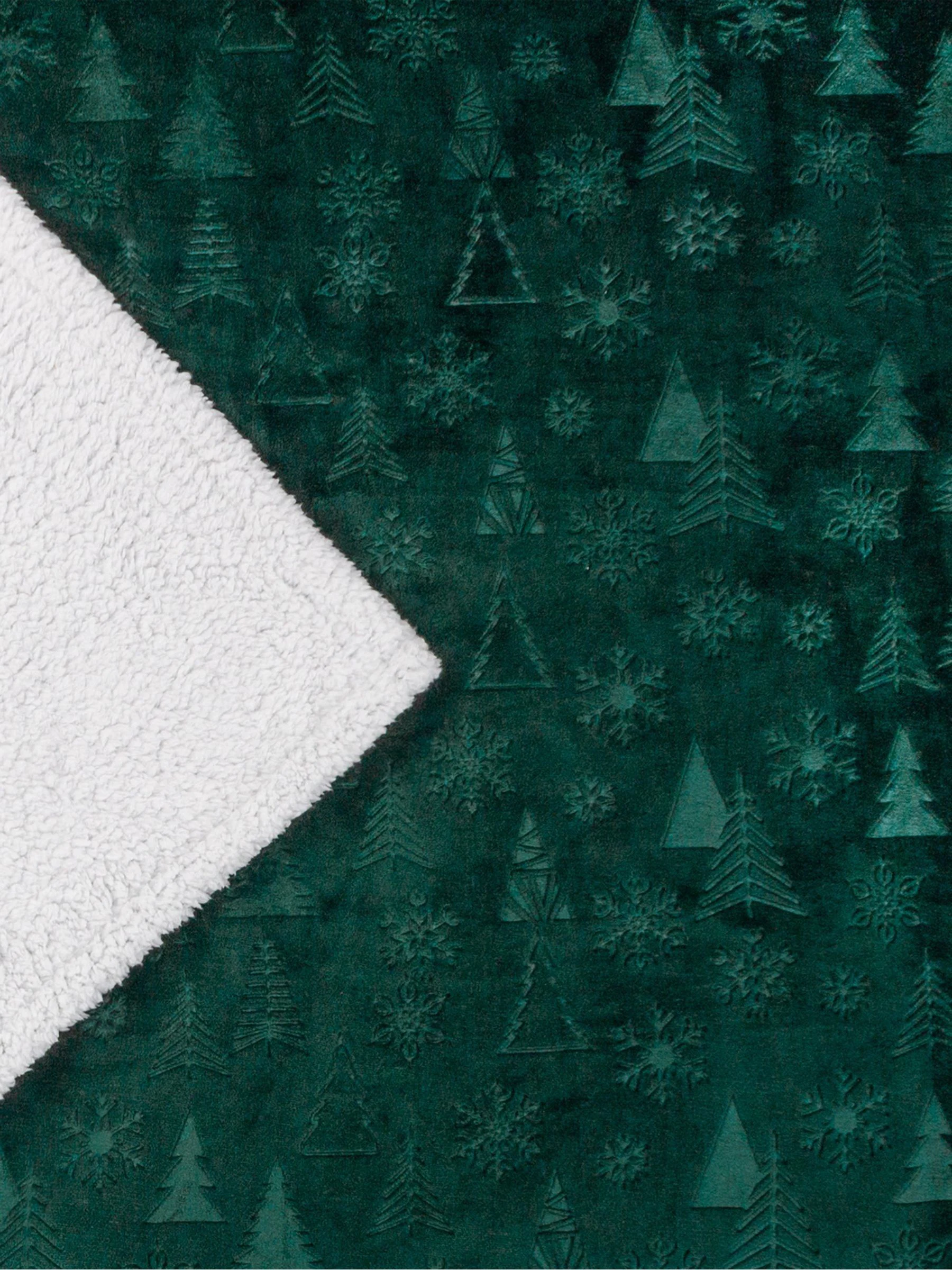 Furn Christmas Festive Time Sherpa Fleece Embossed Throw