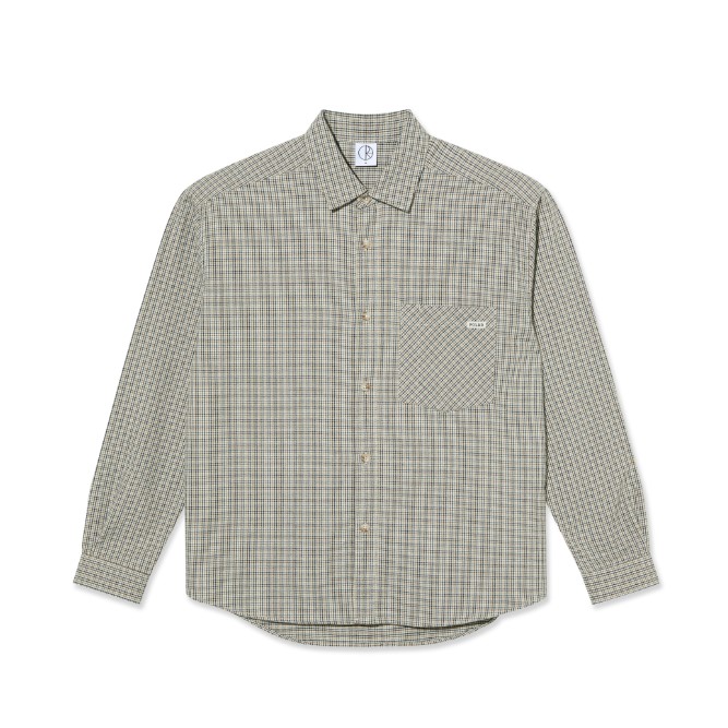 Polar Skate Co Mitchell LS Shirt Creme Check