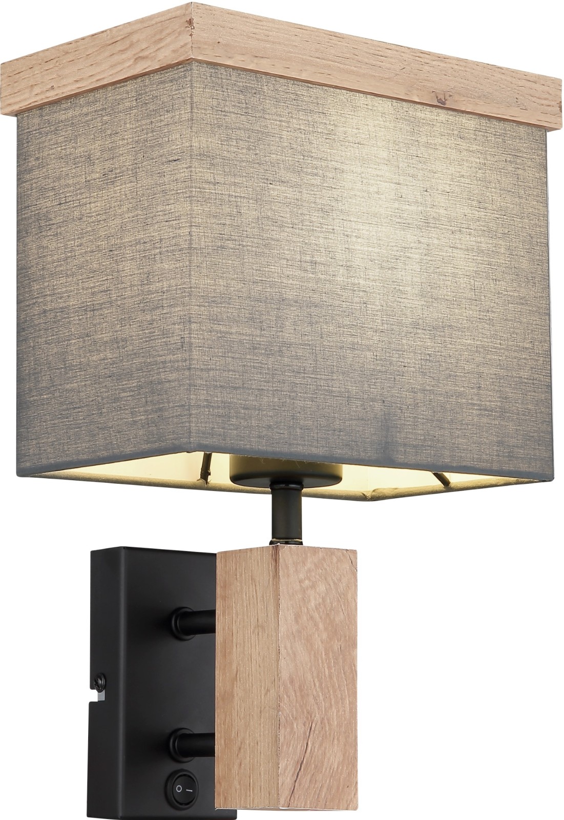Wandleuchte - natur-anthrazit-schwarz matt - 30 cm