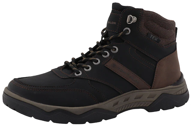TOM TAILOR Schnürboots  , High Top-Sneaker, Trekkingschuh mit Ösen im Bergsteiger-Look