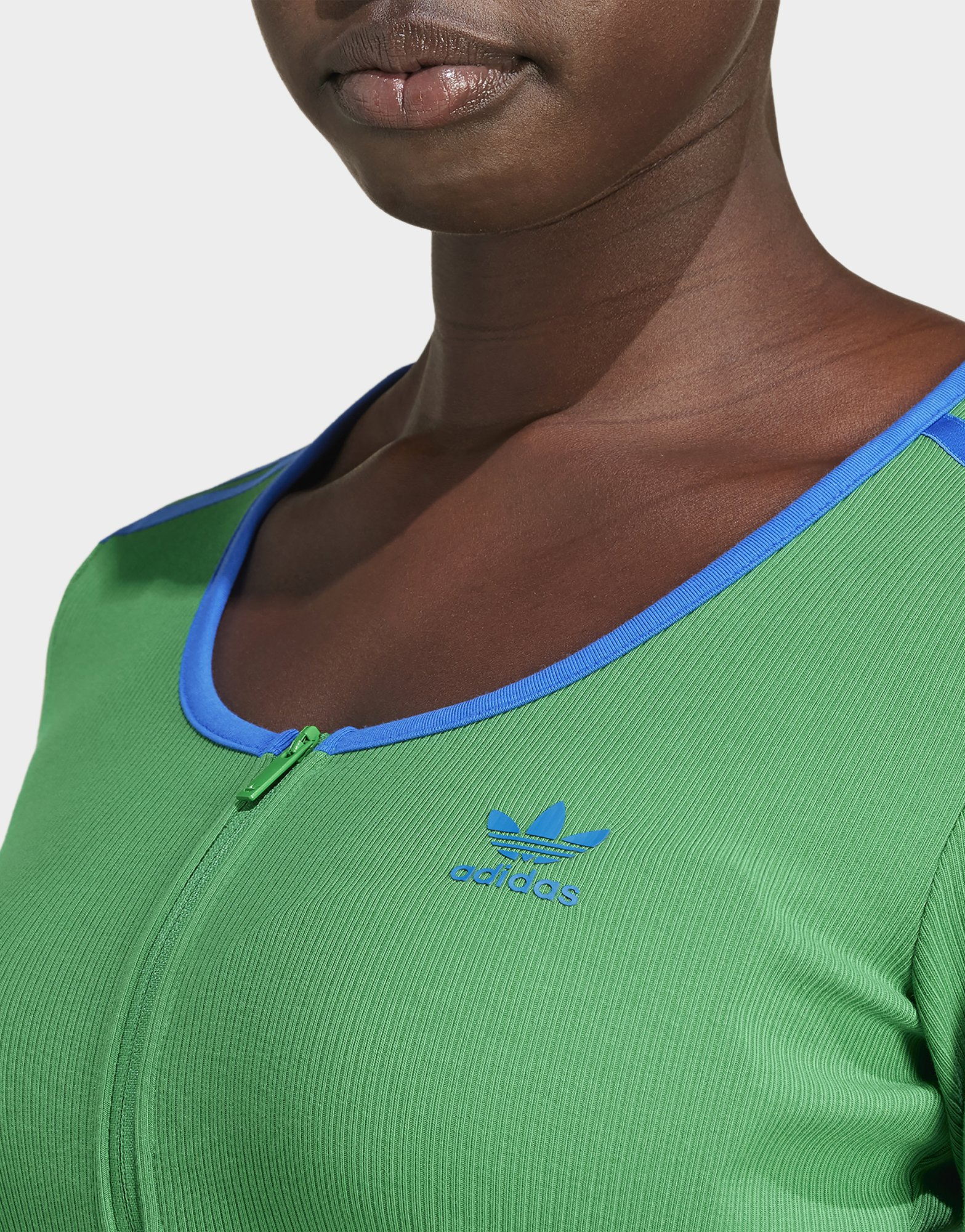adidas Originals Haut zip intégral manches courtes côtelé adidas Originals