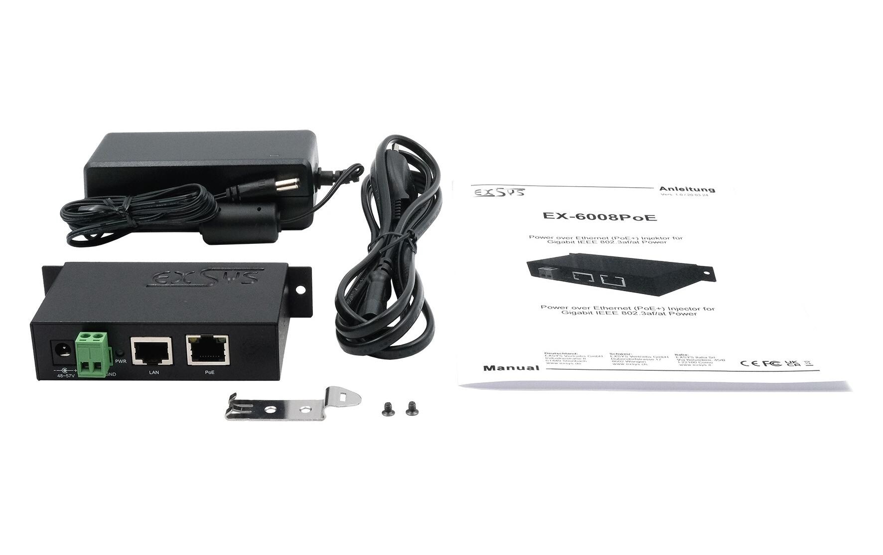 PoE++ Injector EX-6008POE 60 W<br>Gigabit-PoE-Injektor