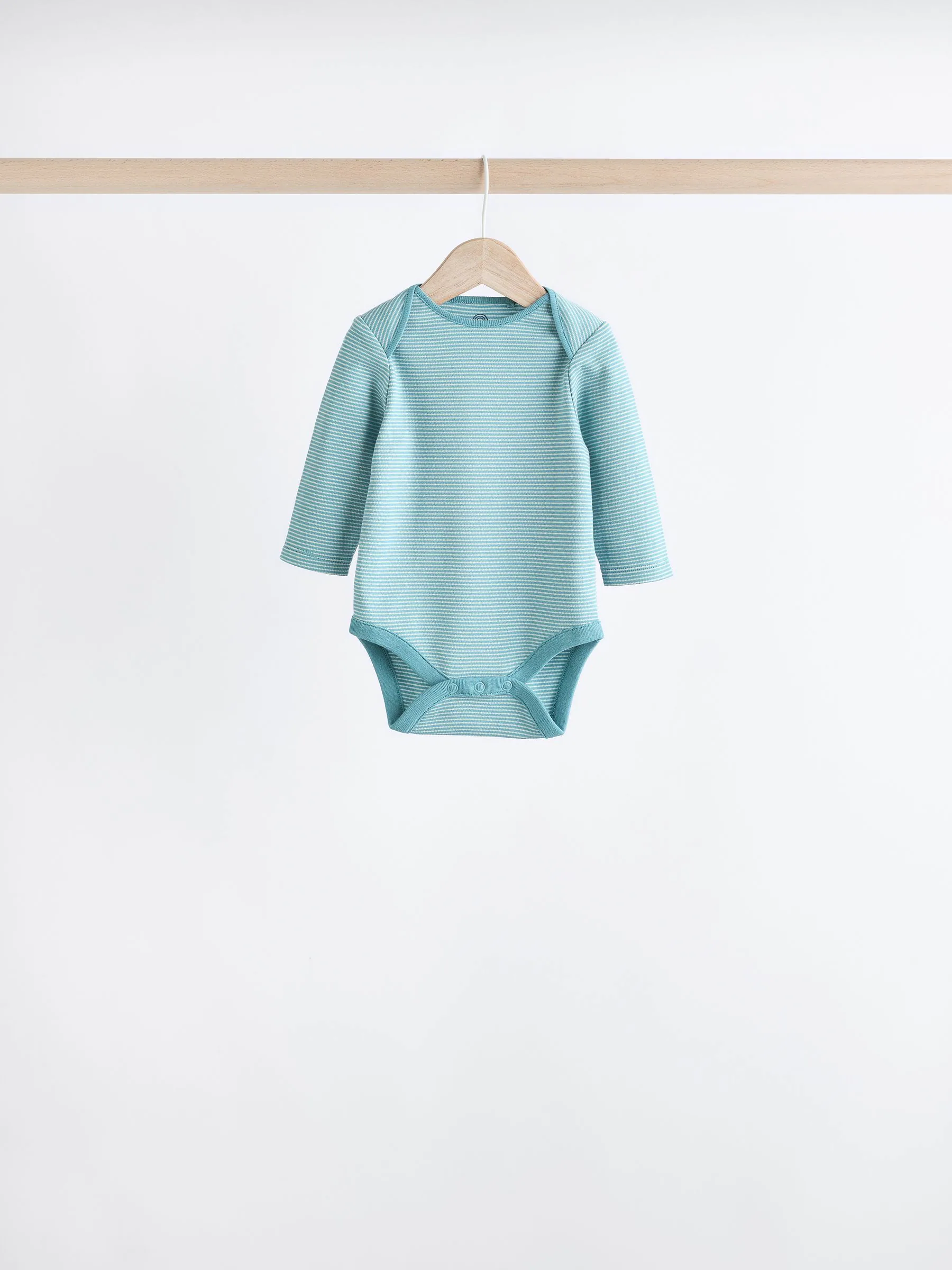 Blauw gestreept - Set van 5 rompers met lange mouwen