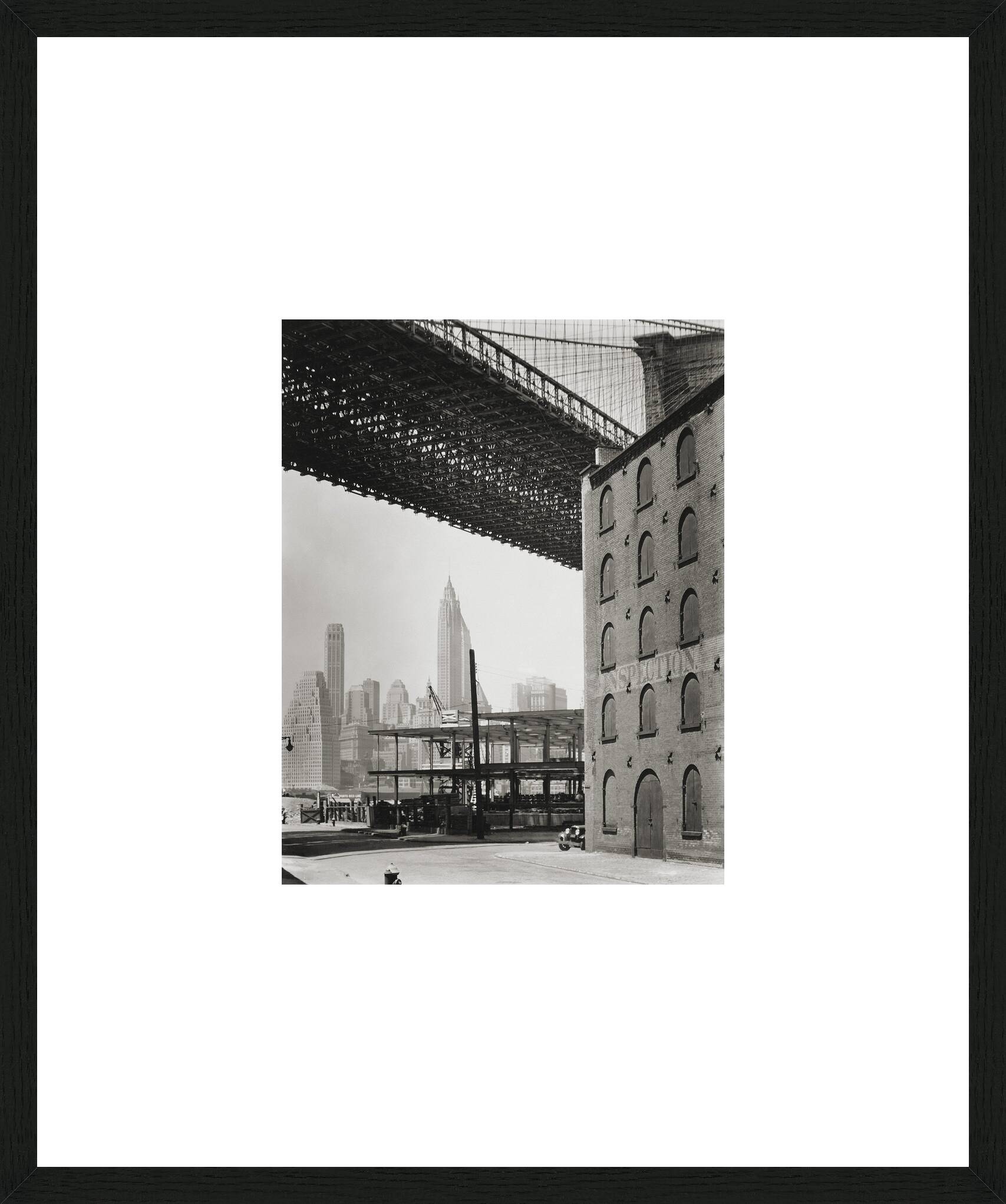 Brooklyn Bridge, Water and Dock Streets, Brooklyn by Berenice Abbott - Open Edition.