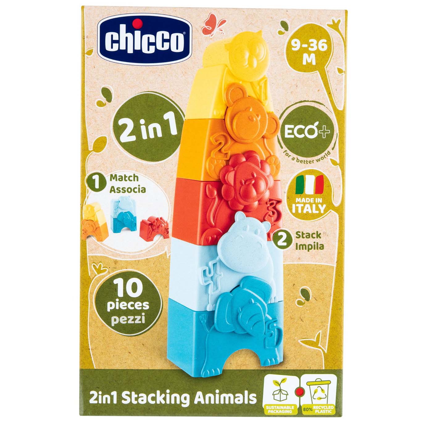 Chicco stapeltoren dieren eco multi - shop nu - Prénatal