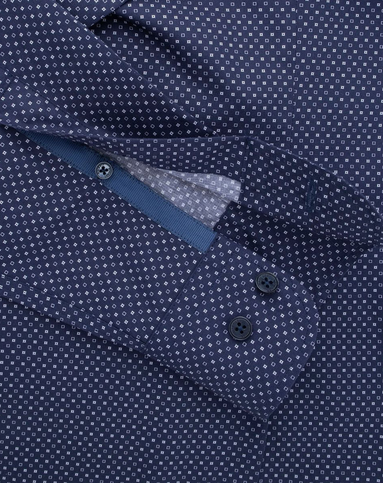 Hackett London Chemise Slim Fit à micro imprimé géométrique bleue