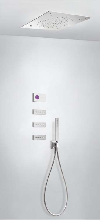 Tres Shower Technology digitale inbouwthermostaat met luxe regendouche en massagejets