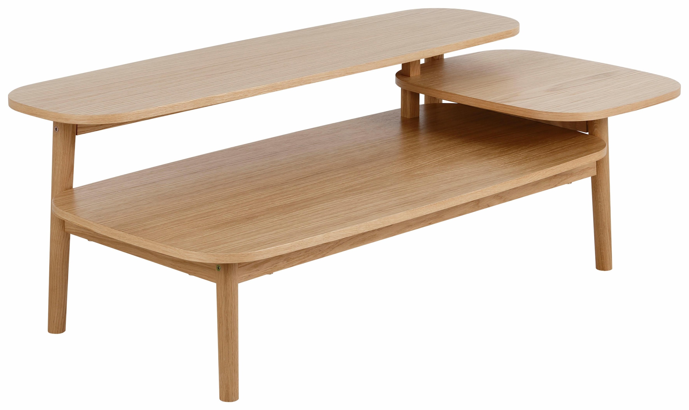 Woodman Couchtisch »Eichberg, Kafeetisch, Sofatisch, Wohnzimmertisch« mit 3 verschiedenen Ebenen, Breite 120 cm, FSC®-zertifiziert