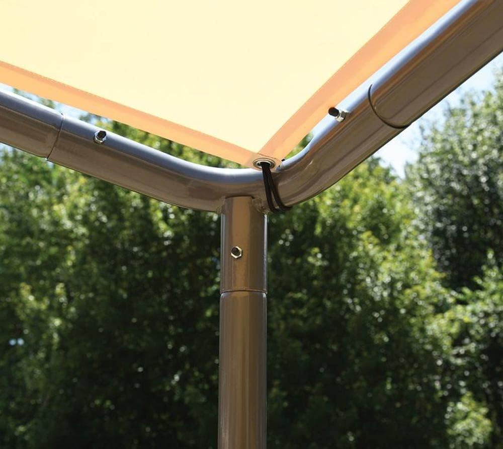 ShelterLogic Stahl Pavillon Canopy Pacifica 10x10 | Beige | 317x317x271 cm | UV- & witterungsbeständig | Reißfeste 300D-Plane | Pulverbeschichteter Stahlrahmen | Einfacher Aufbau