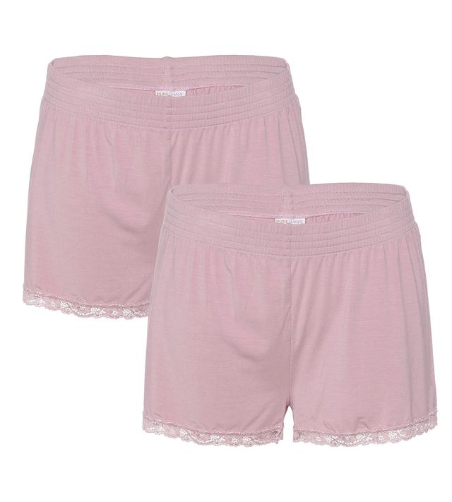 Pyjama Shorty mit Spitze, 2er Pack