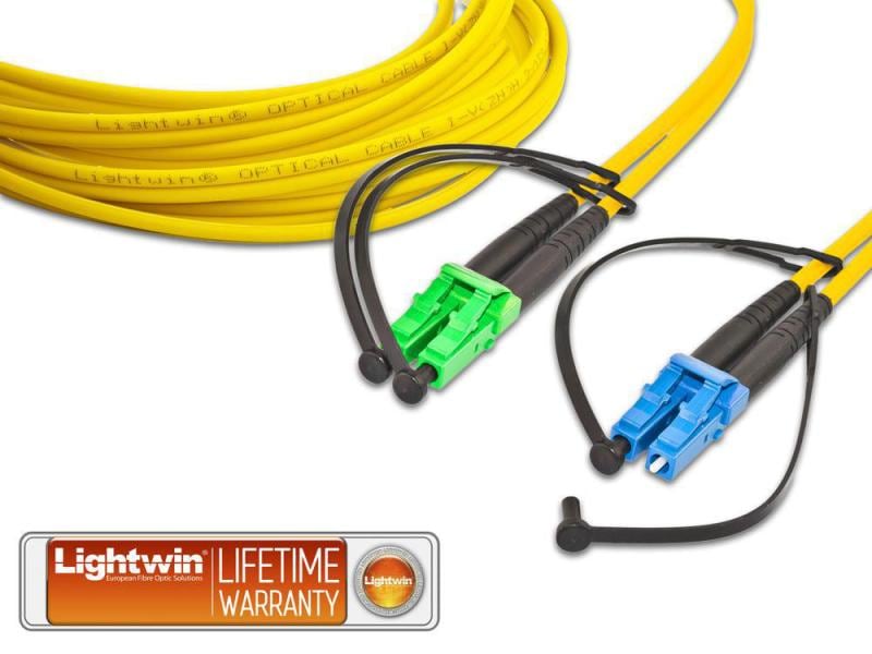 Lightwin LWL-Patchkabel Singlemode LC/APC – LC, OS2, Duplex Singlemode LC/APC-LC Duplex OS2 10 m