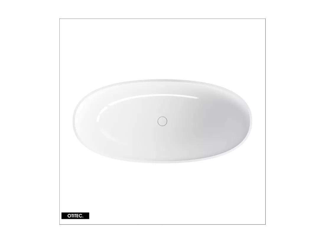 Baignoire Îlot - 175 x 78 cm - SHELL - BLANC BRILLANT - avec SIPHON INCLUS