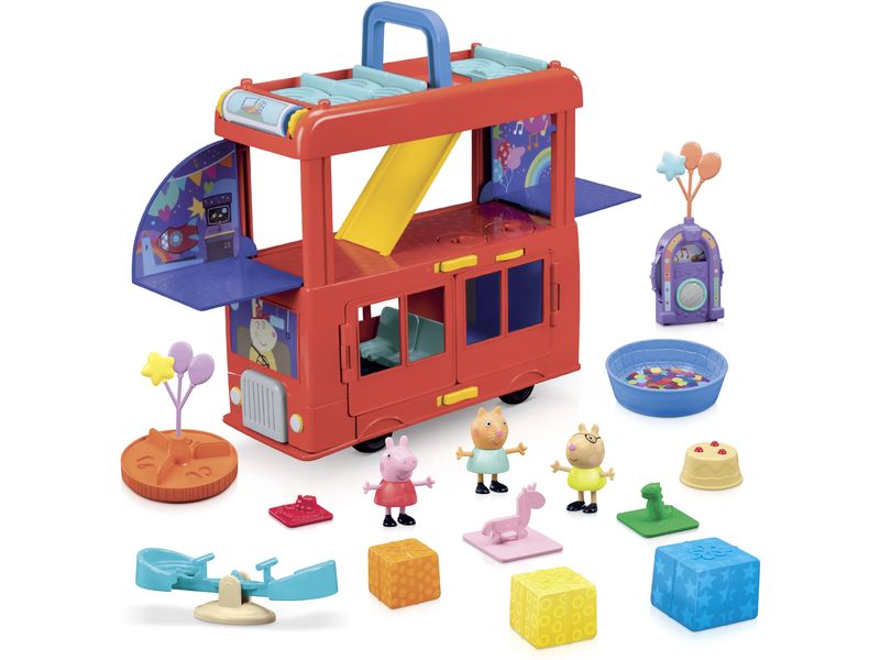 Hasbro Spielfigurenset Peppa Pig Peppas 2-in-1 Partybus Doppeldeckerbus-Spielset