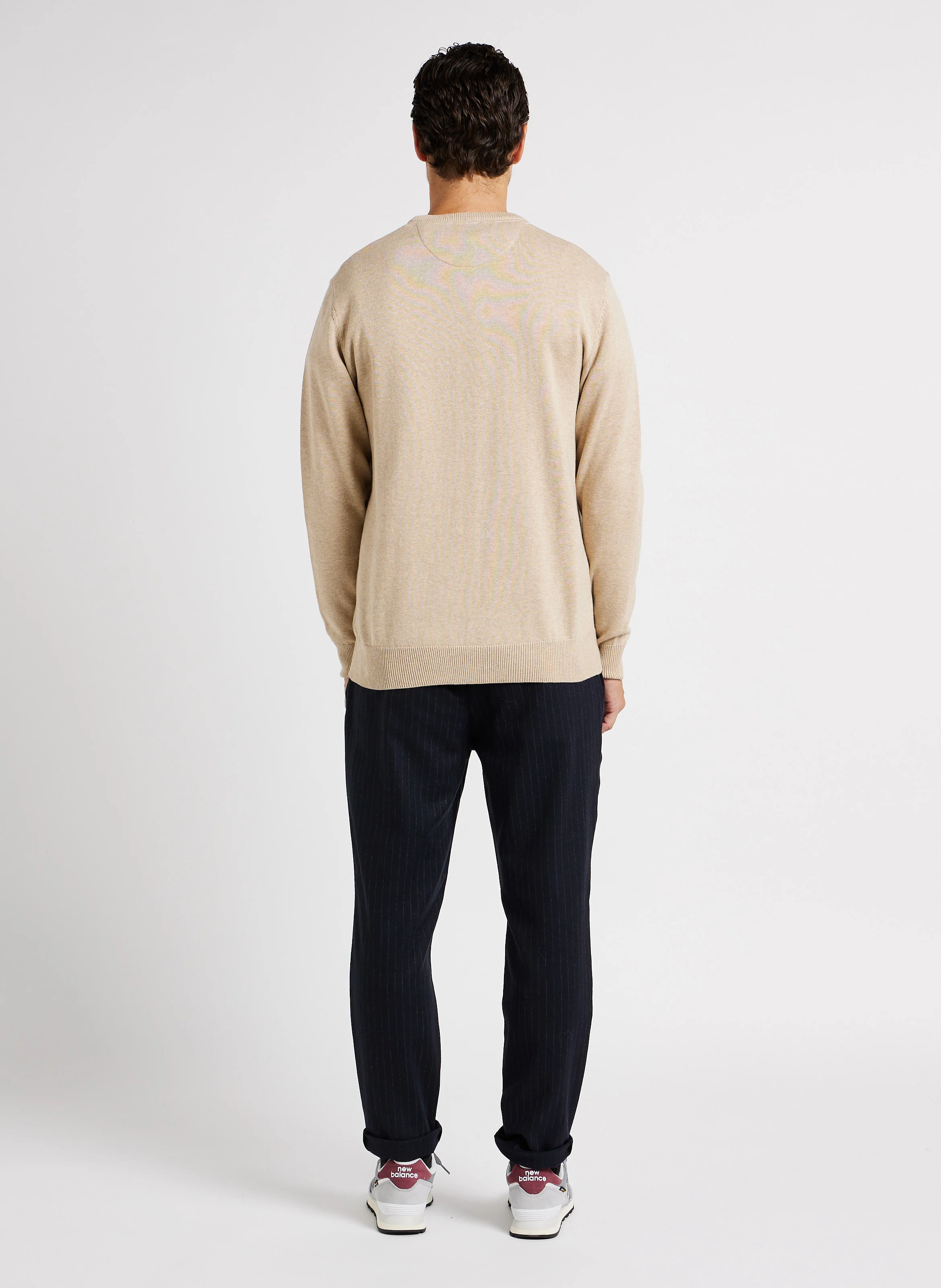 pantalon slim à rayures| Bleu