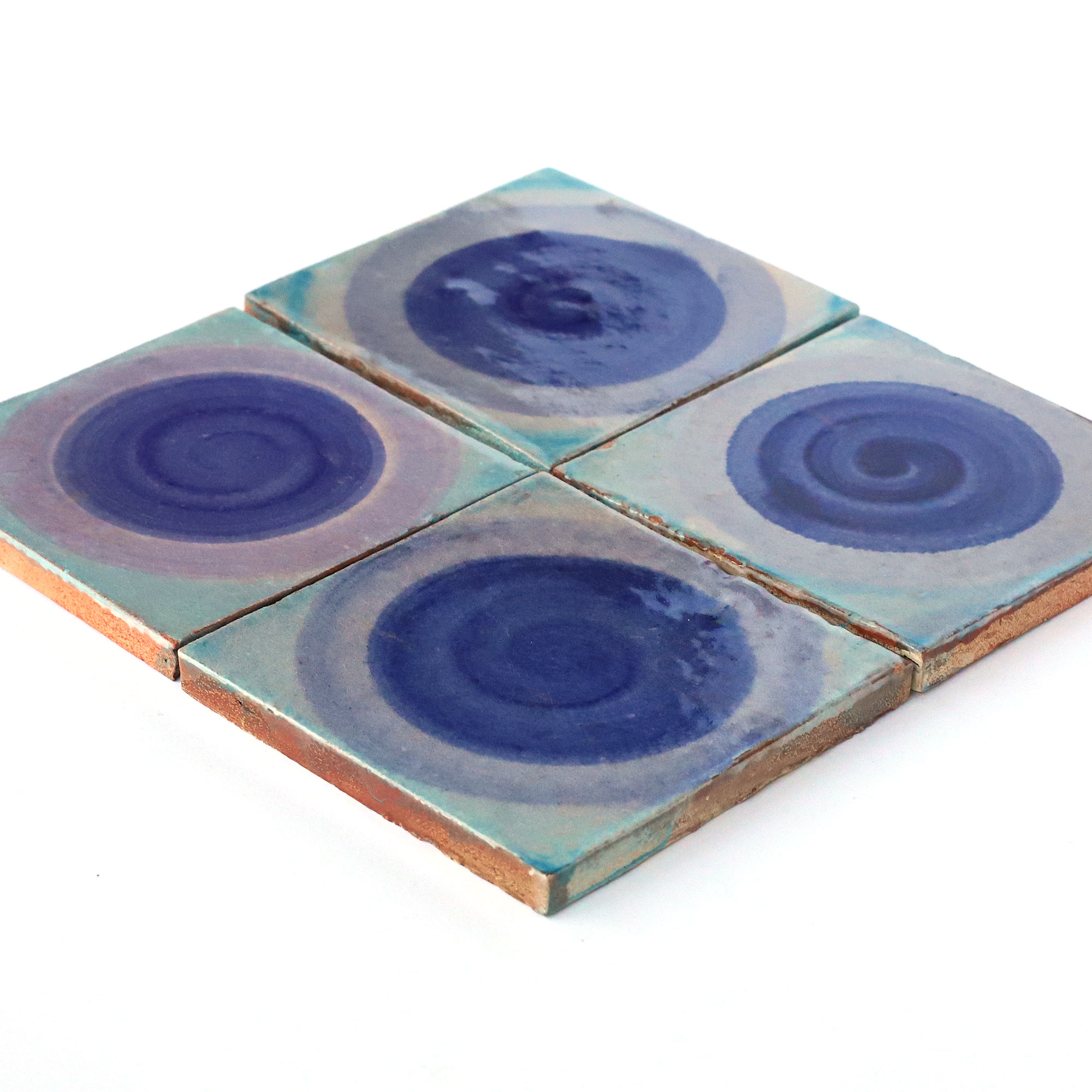 Kachel 'Rond', blau-lila, T 10 cm, B 10 cm, H 1 cm von fischer's lagerhaus