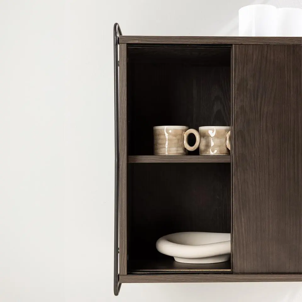 Nest living Marcus Hangende Houten Wandkast Walnoot - 60 x 35 cm