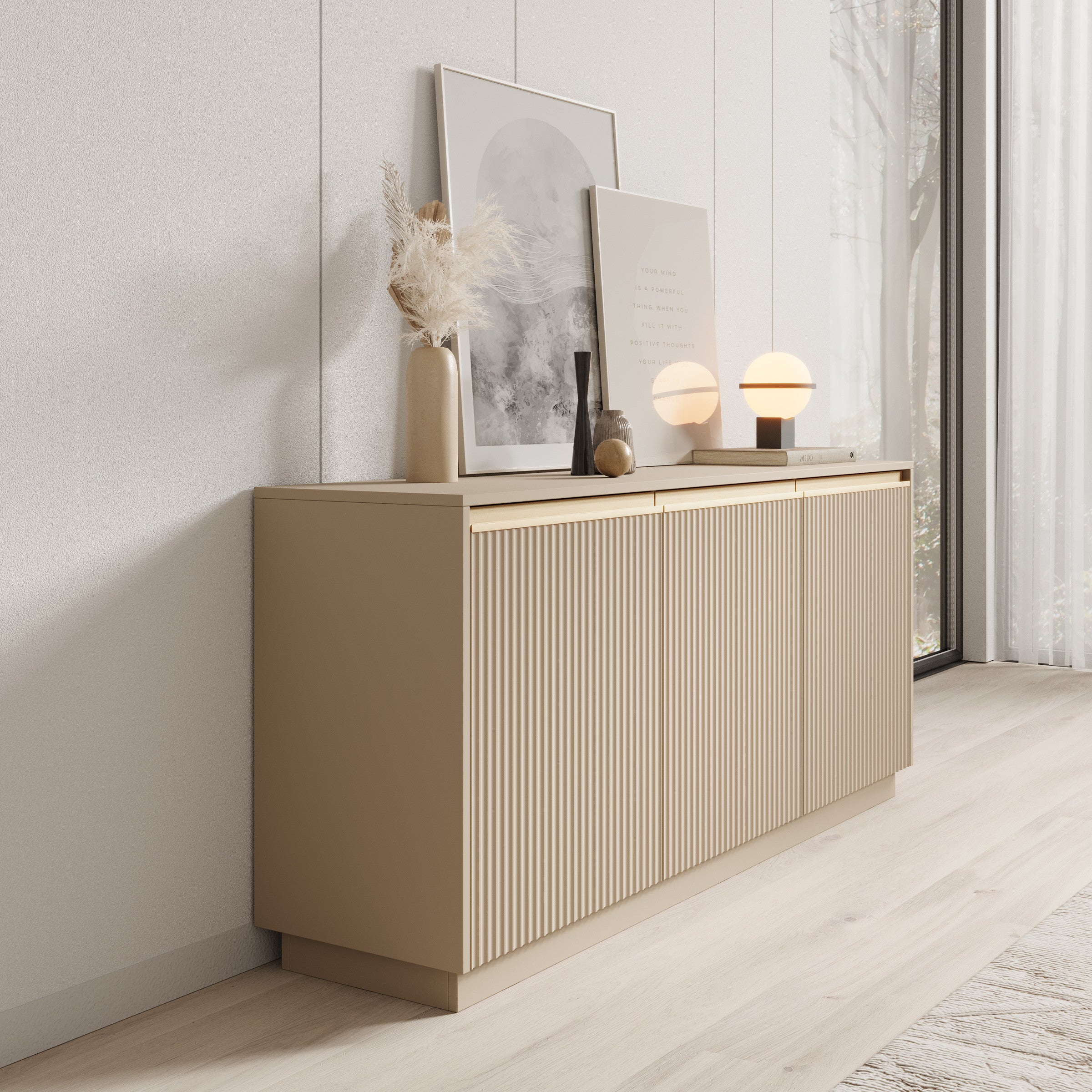 Remy - Dressoir - Beige - 153x39x72 cm