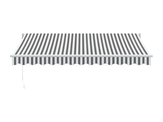 Auvent rétractable anthracite et blanc 3,5x2,5m tissu/aluminium