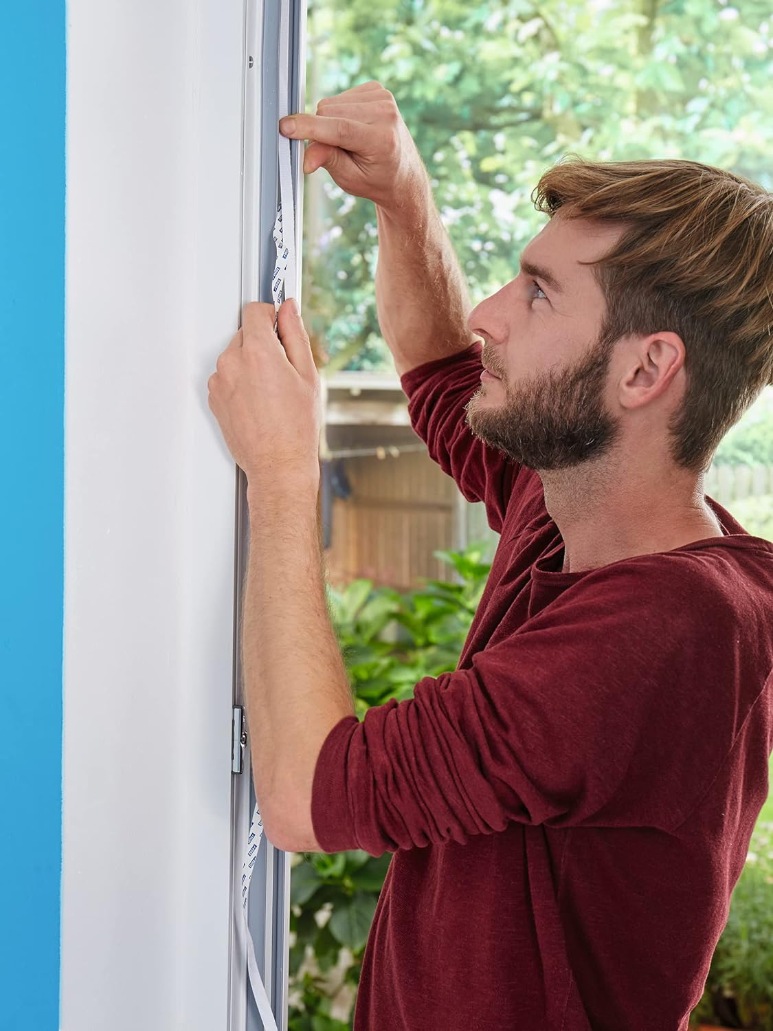 (130x150cm) Fenster Fliegengitter Insect Stop Standard   Klettverschluss (55672-00021-03) - Anthrazit