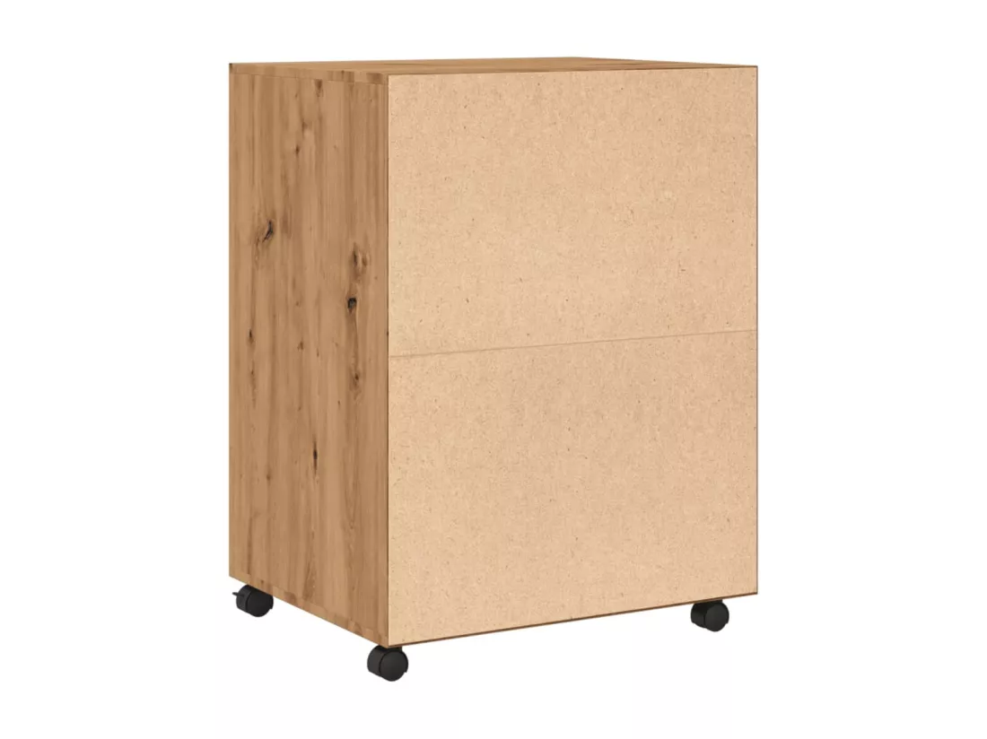 Armoire à roulettes chêne artisanal 60x48x81 cm bois ingénierie