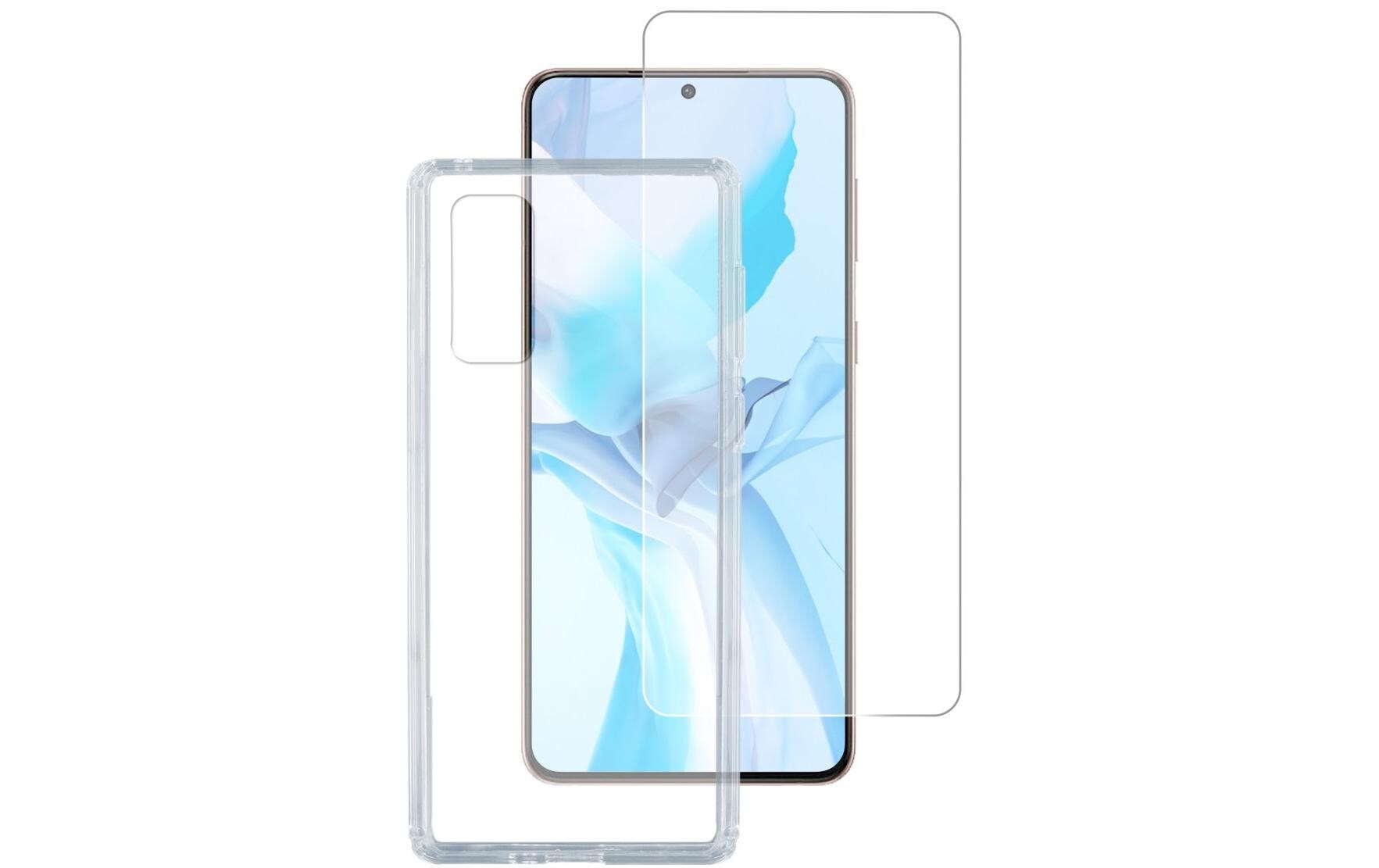 360° Starter Set X-Pro Clear UltraSonix Galaxy S22Set aus Displayschutzfolie und hochfester Schutzhülle für das Samsung Galaxy S22